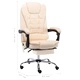 Масажен офис стол, кремав, изкуствена кожа