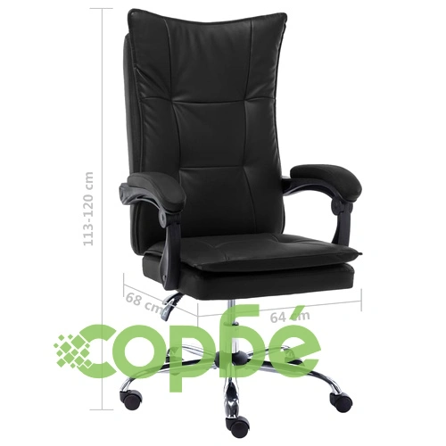 Офис стол, черен, изкуствена кожа ➤ топ цена ➤ sorbe.bg