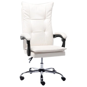 Офис стол, кремав, изкуствена кожа