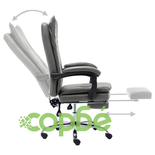 Офис стол, антрацит, изкуствена кожа ➤ топ цена ➤ sorbe.bg