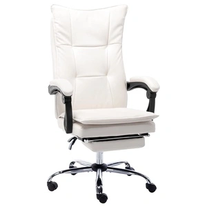 Офис стол, кремав, изкуствена кожа