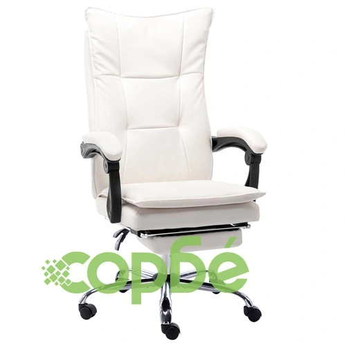 Офис стол, кремав, изкуствена кожа ➤ топ цена ➤ sorbe.bg