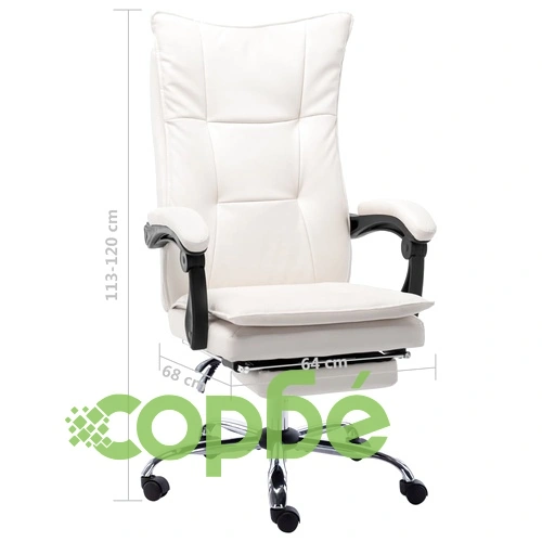 Офис стол, кремав, изкуствена кожа ➤ топ цена ➤ sorbe.bg