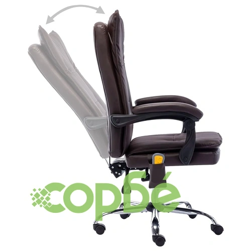 Масажен офис стол, кафяв, изкуствена кожа ➤ топ цена ➤ sorbe.bg