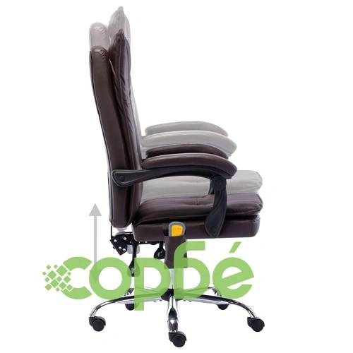 Масажен офис стол, кафяв, изкуствена кожа ➤ топ цена ➤ sorbe.bg