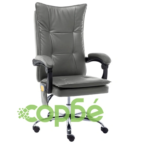 Масажен офис стол, антрацит, изкуствена кожа ➤ топ цена ➤ sorbe.bg