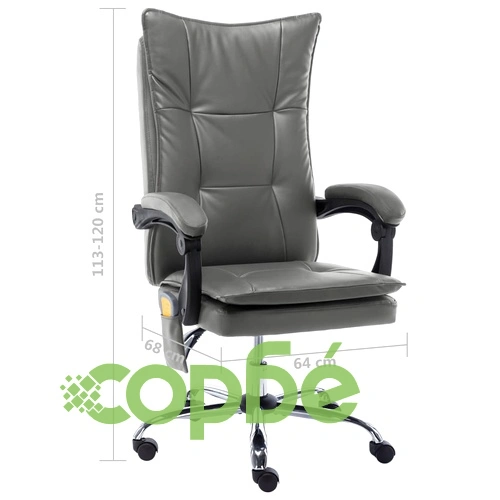 Масажен офис стол, антрацит, изкуствена кожа ➤ топ цена ➤ sorbe.bg