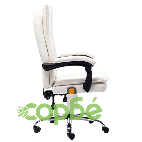 Масажен офис стол, кремав, изкуствена кожа ➤ топ цена ➤ sorbe.bg