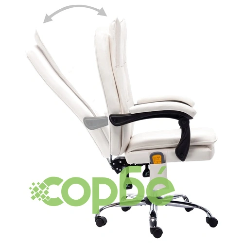 Масажен офис стол, кремав, изкуствена кожа ➤ топ цена ➤ sorbe.bg