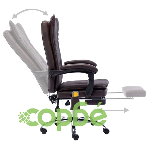 Масажен офис стол, кафяв, изкуствена кожа ➤ топ цена ➤ sorbe.bg