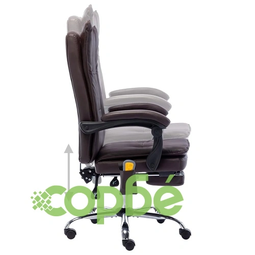 Масажен офис стол, кафяв, изкуствена кожа ➤ топ цена ➤ sorbe.bg