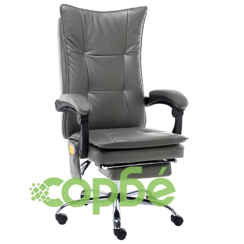 Масажен офис стол, антрацит, изкуствена кожа ➤ топ цена ➤ sorbe.bg