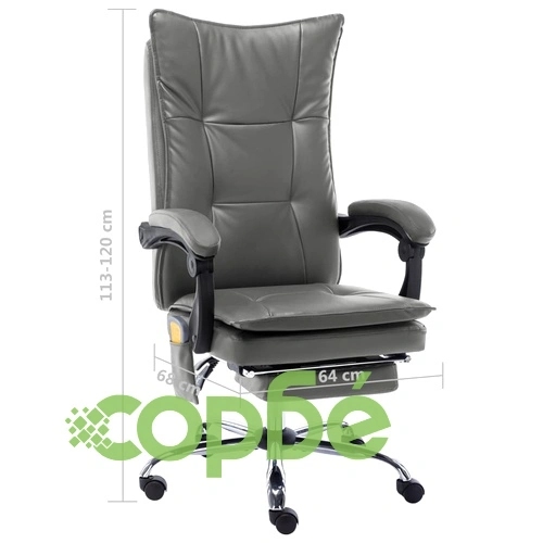 Масажен офис стол, антрацит, изкуствена кожа ➤ топ цена ➤ sorbe.bg