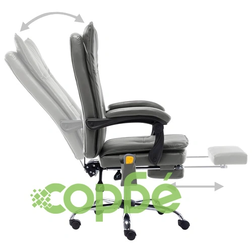 Масажен офис стол, антрацит, изкуствена кожа ➤ топ цена ➤ sorbe.bg