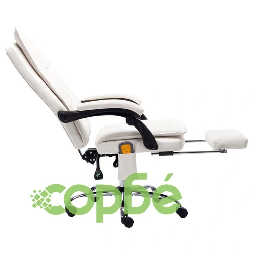 Масажен офис стол, кремав, изкуствена кожа ➤ топ цена ➤ sorbe.bg