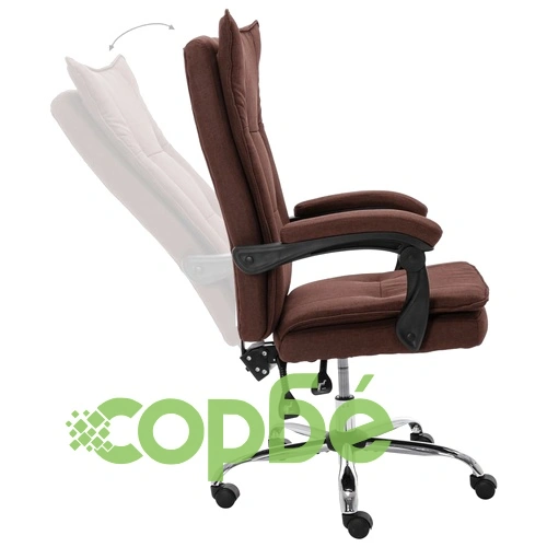 Офис стол, кафяв, текстил ➤ топ цена ➤ sorbe.bg