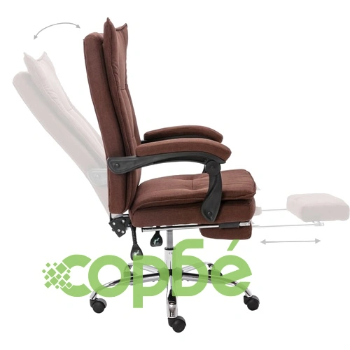 Офис стол, кафяв, текстил ➤ топ цена ➤ sorbe.bg