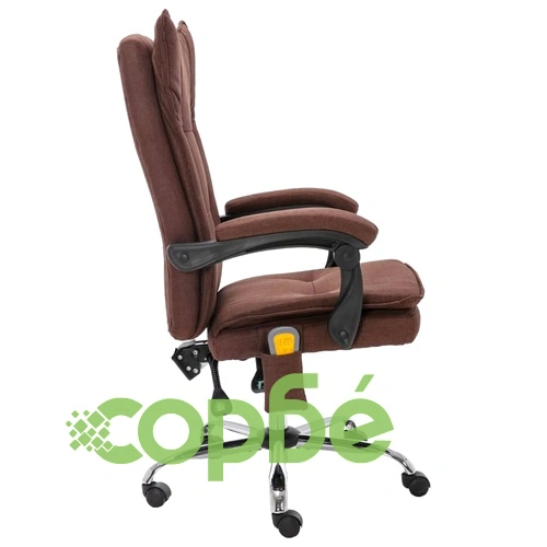 Масажен офис стол, кафяв, текстил ➤ топ цена ➤ sorbe.bg