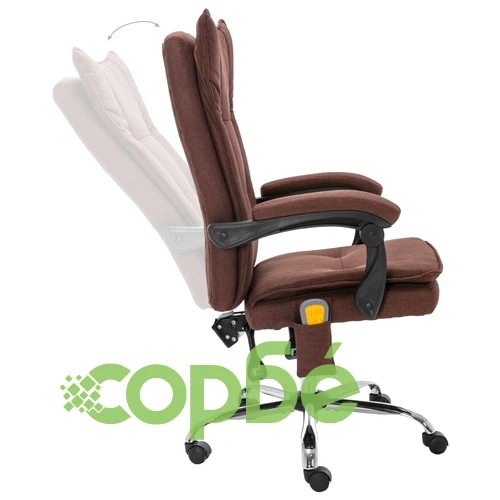 Масажен офис стол, кафяв, текстил ➤ топ цена ➤ sorbe.bg