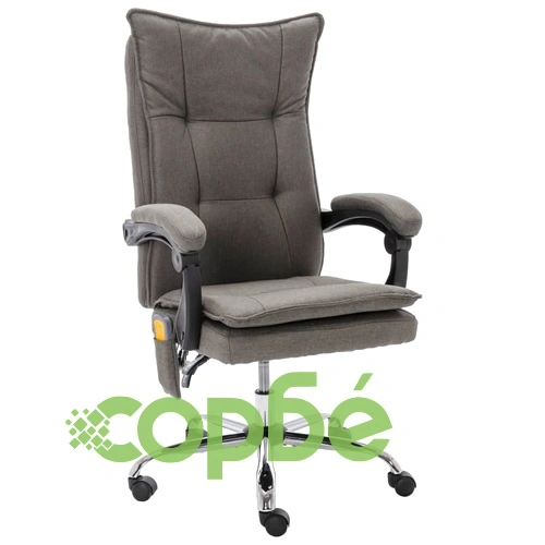 Масажен офис стол, сив, текстил ➤ топ цена ➤ sorbe.bg