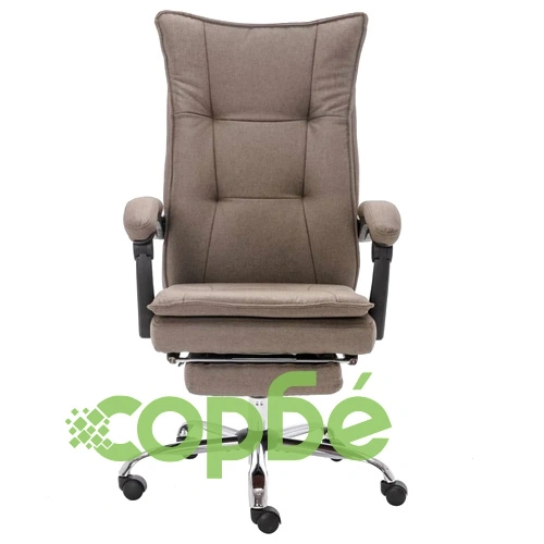 Масажен офис стол, таупе, текстил ➤ топ цена ➤ sorbe.bg