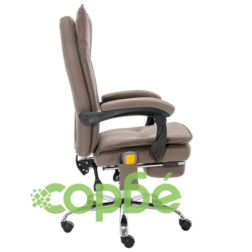 Масажен офис стол, таупе, текстил ➤ топ цена ➤ sorbe.bg