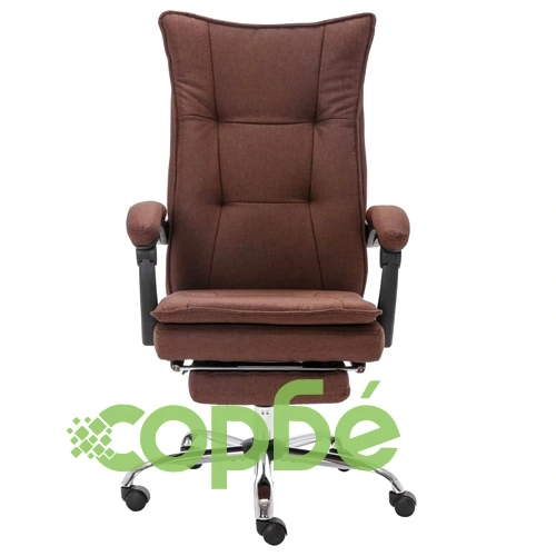 Масажен офис стол, кафяв, текстил ➤ топ цена ➤ sorbe.bg