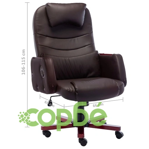 Офис стол, кафяв, изкуствена кожа ➤ топ цена ➤ sorbe.bg