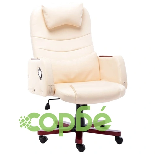 Офис стол, кремав, изкуствена кожа ➤ топ цена ➤ sorbe.bg