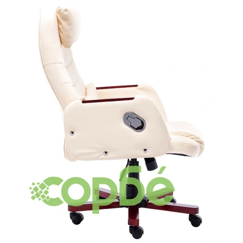 Офис стол, кремав, изкуствена кожа ➤ топ цена ➤ sorbe.bg