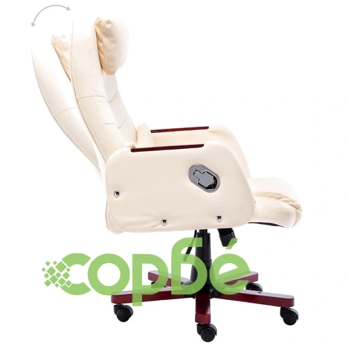 Офис стол, кремав, изкуствена кожа ➤ топ цена ➤ sorbe.bg