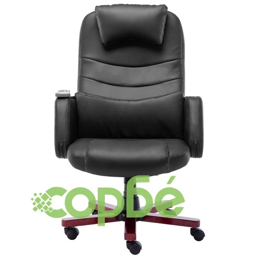 Масажен офис стол, черен, изкуствена кожа ➤ топ цена ➤ sorbe.bg