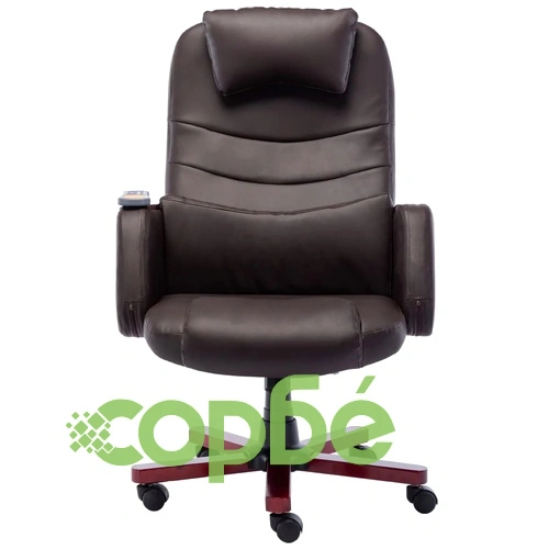 Масажен офис стол, кафяв, изкуствена кожа ➤ топ цена ➤ sorbe.bg