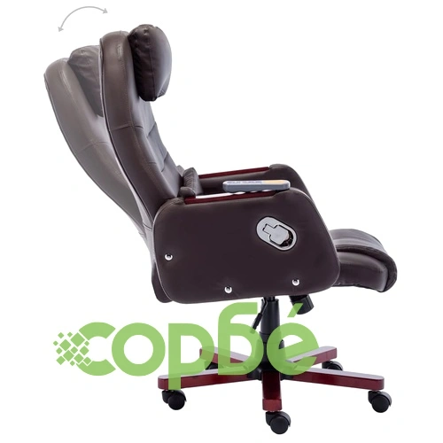 Масажен офис стол, кафяв, изкуствена кожа ➤ топ цена ➤ sorbe.bg