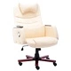 Масажен офис стол, кремав, изкуствена кожа