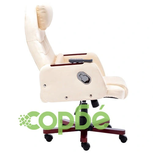 Масажен офис стол, кремав, изкуствена кожа ➤ топ цена ➤ sorbe.bg