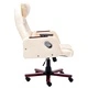 Масажен офис стол, кремав, изкуствена кожа
