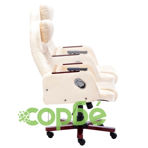Масажен офис стол, кремав, изкуствена кожа ➤ топ цена ➤ sorbe.bg
