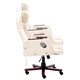 Масажен офис стол, кремав, изкуствена кожа