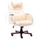 Масажен офис стол, кремав, изкуствена кожа