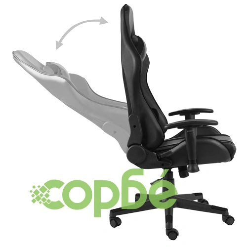 Въртящ геймърски стол, черен, PVC ➤ топ цена ➤ sorbe.bg