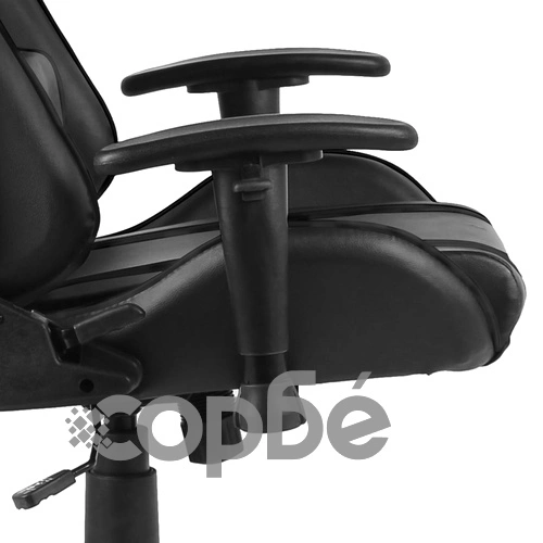 Въртящ геймърски стол, черен, PVC ➤ топ цена ➤ sorbe.bg