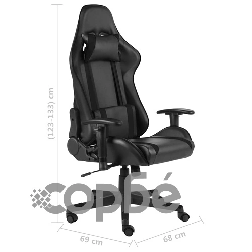Въртящ геймърски стол, черен, PVC ➤ топ цена ➤ sorbe.bg