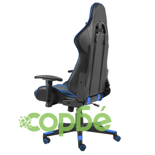 Въртящ геймърски стол, син, PVC ➤ топ цена ➤ sorbe.bg