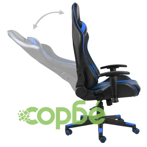 Въртящ геймърски стол, син, PVC ➤ топ цена ➤ sorbe.bg
