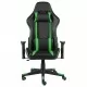 Въртящ геймърски стол, зелен, PVC