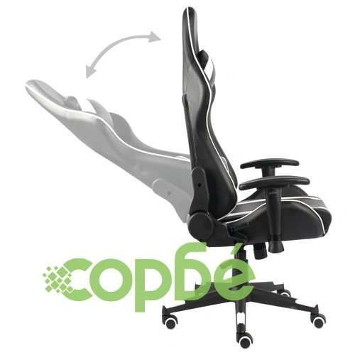 Въртящ геймърски стол, бял, PVC ➤ топ цена ➤ sorbe.bg