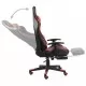 Въртящ геймърски стол с подложка за крака, червен, PVC