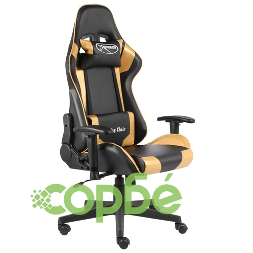 Въртящ геймърски стол, златист, PVC ➤ топ цена ➤ sorbe.bg