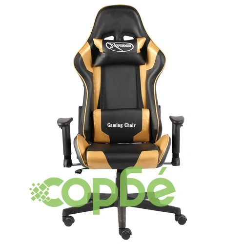 Въртящ геймърски стол, златист, PVC ➤ топ цена ➤ sorbe.bg